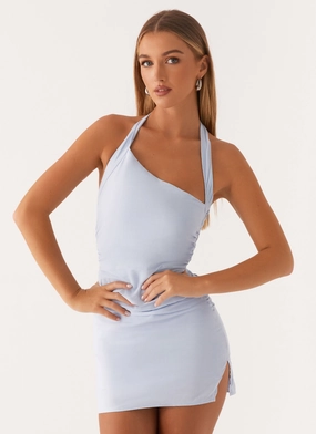 Flattering Fit Design Annalissa Linen Mini Dress - Blue Daily Movement Annalissa Linen Mini Dress - Blue