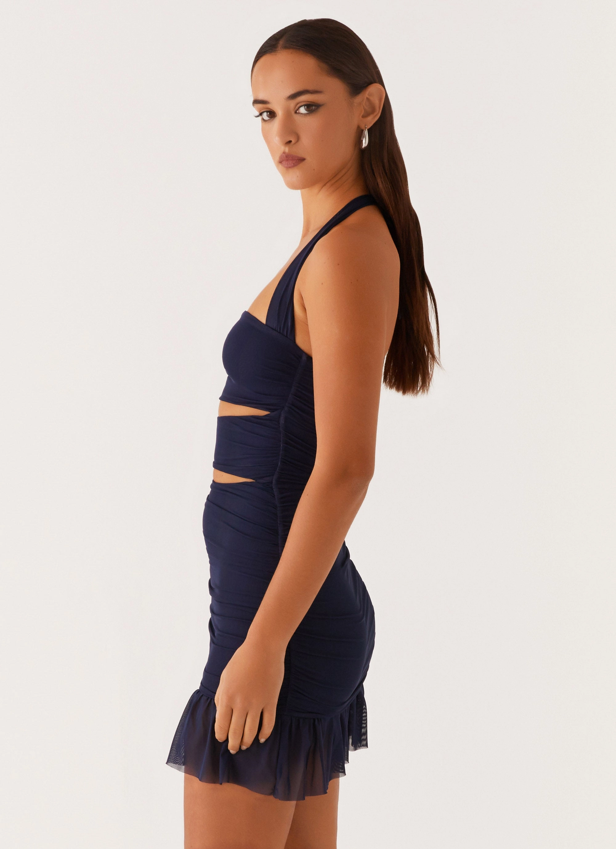 Shape Retention Breathable Devyn Mini Dress - Navy