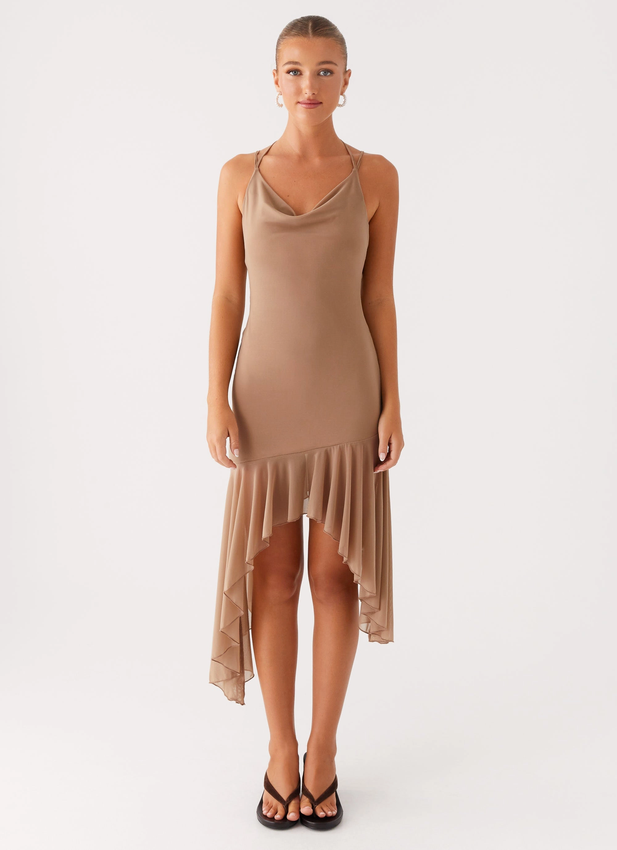 spring outfit Bessie Midi Dress - Beige