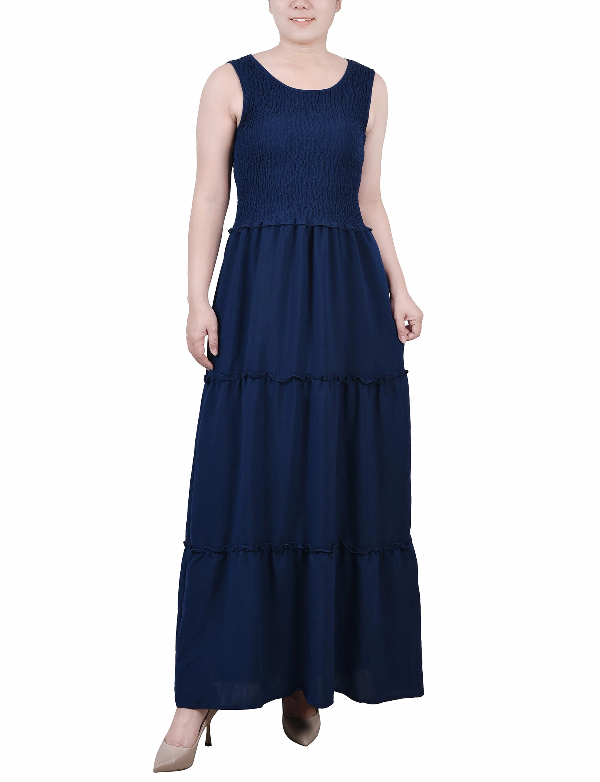 Petite Sleeveless Maxi Dress Sleek Tailoring flattering appearance