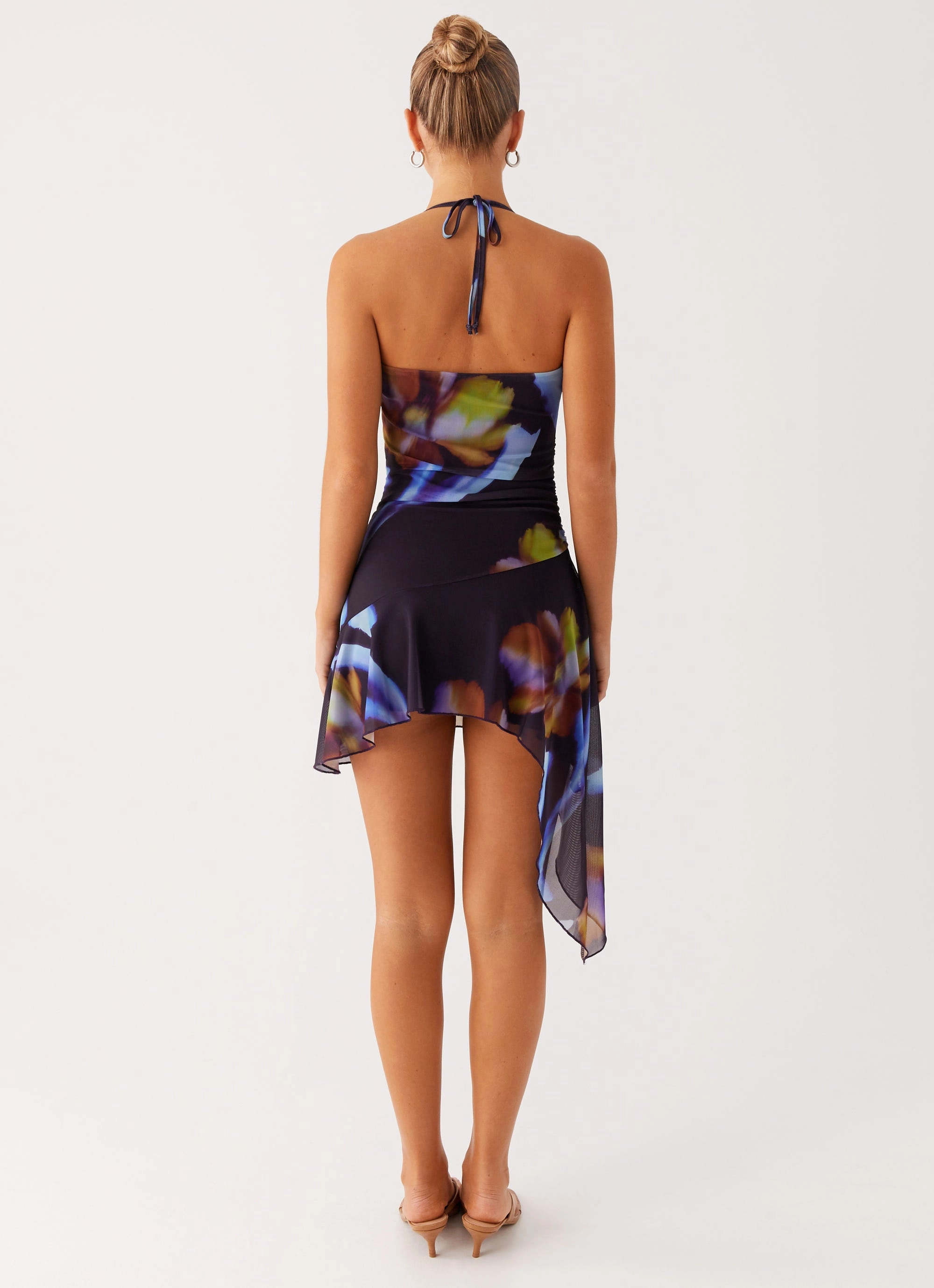 Algarve Mini Dress - Dark Floral Flattering Look Fit Date Vibe