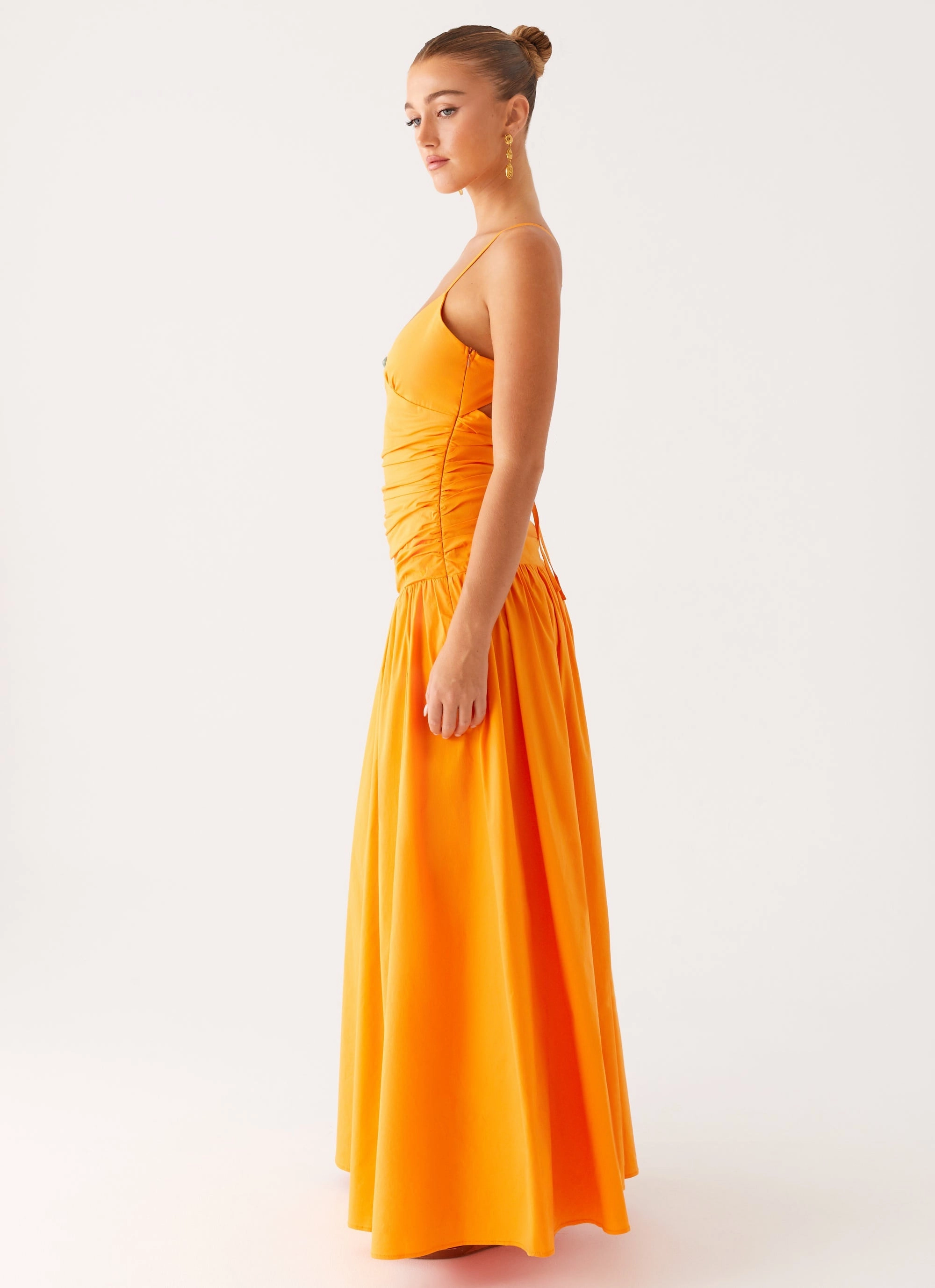Avani Maxi Dress - Orange Comfortable fit for outings Cap-Sleeve