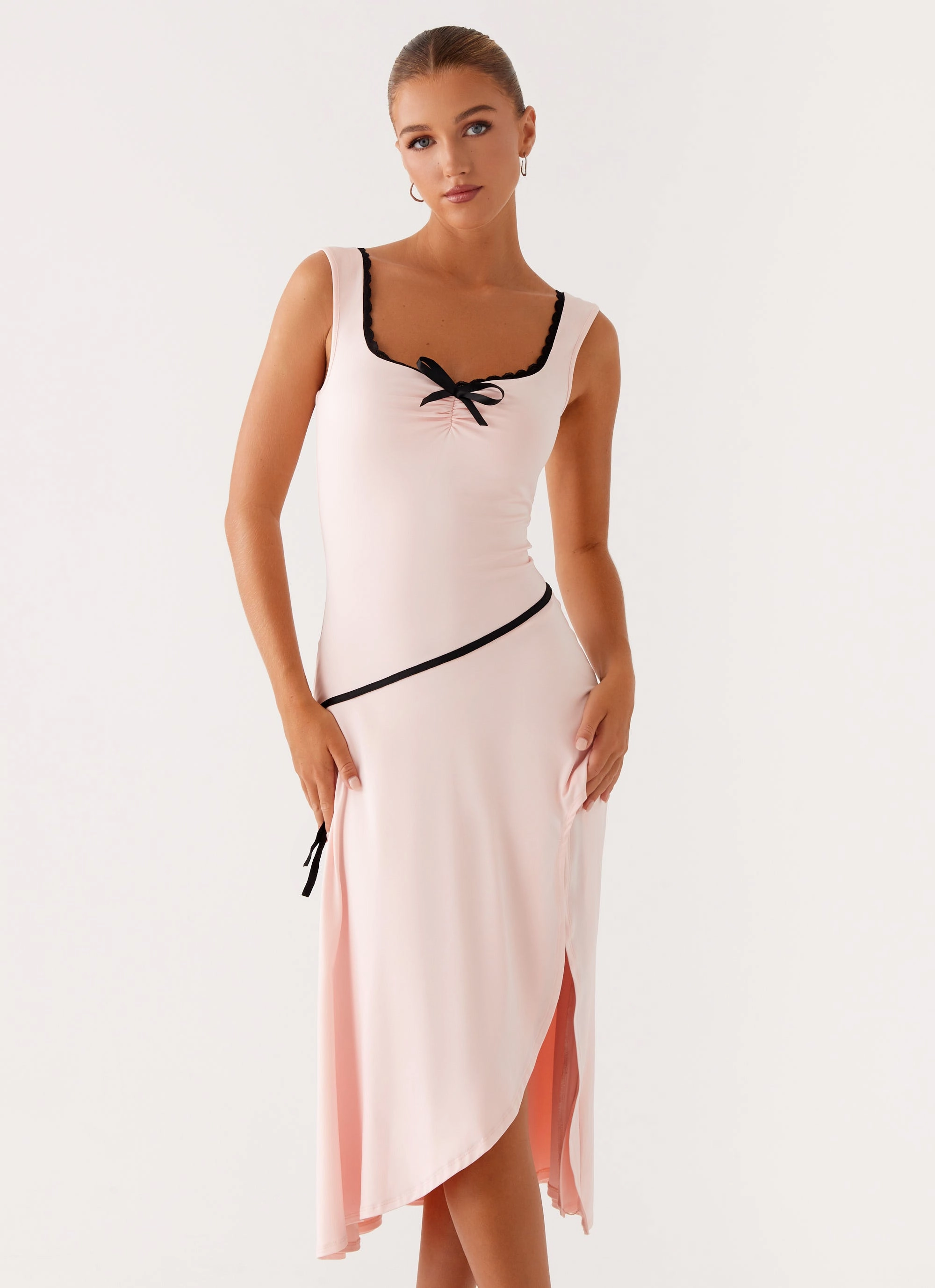 Soft-Lining Comfy Fit Darlene Midi Dress - Pink