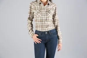Flexible Fabric Kimes Ranch Womens San Mateo Flannel Natural Cotton blend L/S Shirt Kimes Ranch Womens San Mateo Flannel Natural Cotton blend L/S Shirt Winter Retreat UV Protective Fabric