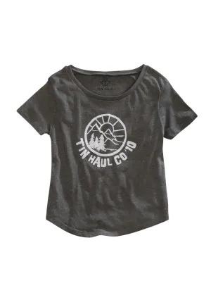 Flexible Fit Tin Haul Womens Circle Mountain Scene Grey 100% Cotton S/S T-Shirt Trendy Fit Active Fit Tin Haul Womens Circle Mountain Scene Grey 100% Cotton S/S T-Shirt