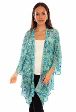 Flexible Look Scully Womens Beautiful Print Aqua Viscose Kimono L Scully Womens Beautiful Print Aqua Viscose Kimono L Recycled Cotton Blend Straight Leg Design