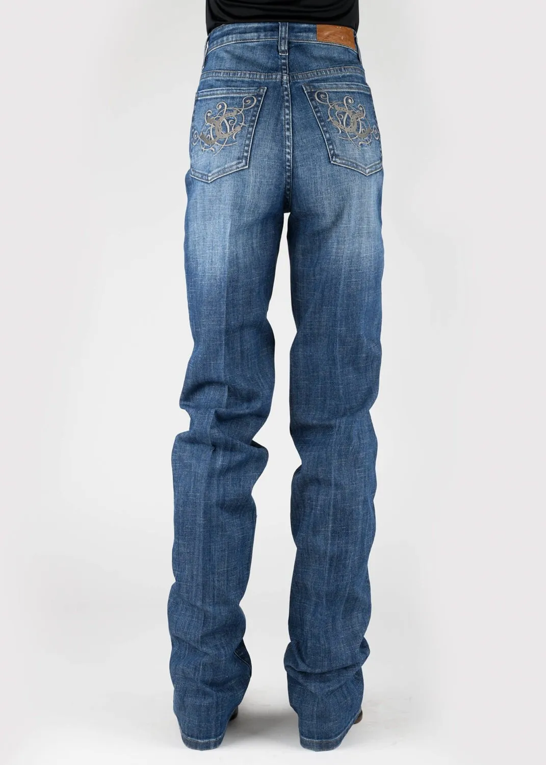 Tin Haul Womens Rachel Double Horseshoe Blue Cotton Blend Jeans Subtle design Go-To Basic