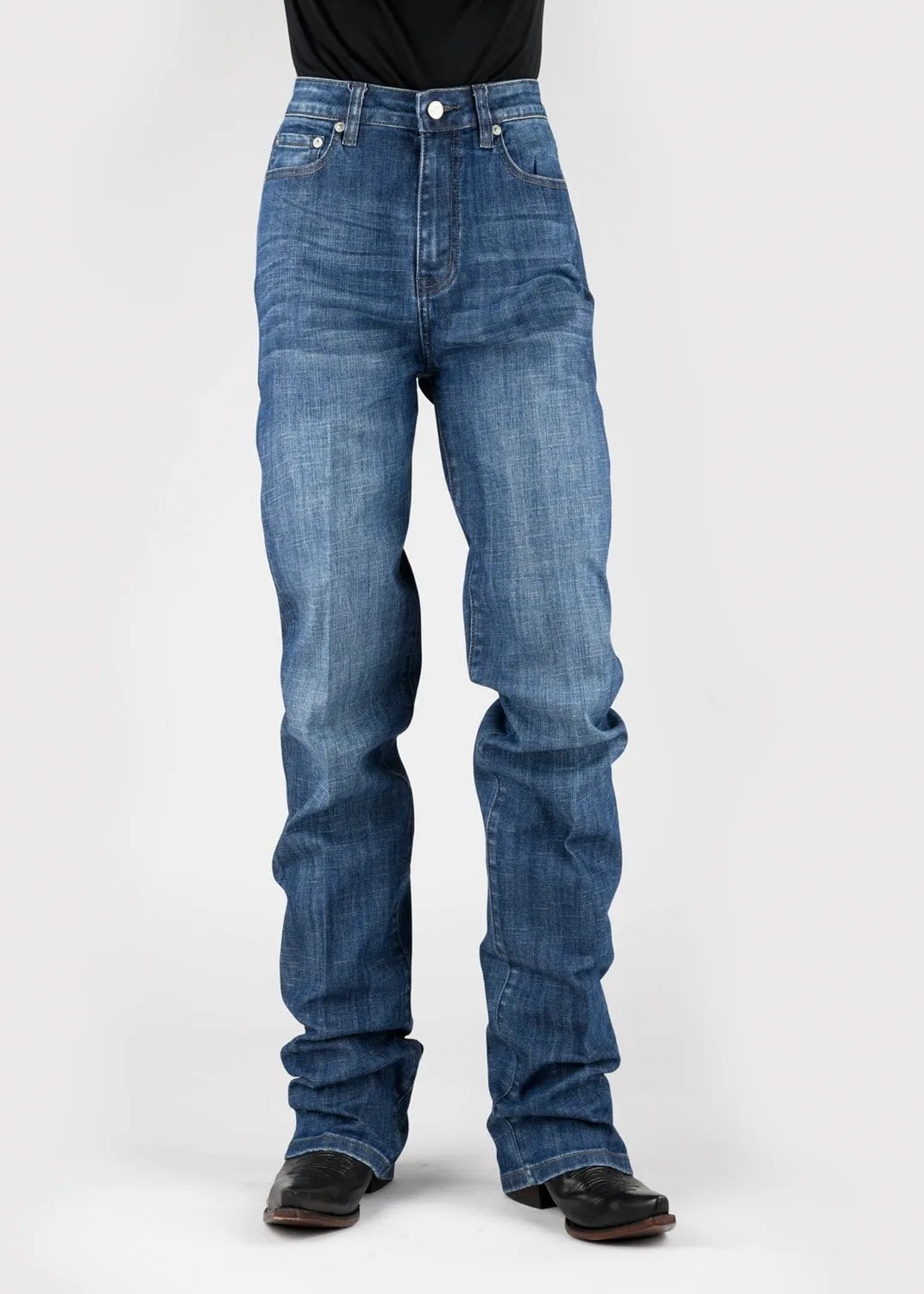 Tin Haul Womens Rachel Double Horseshoe Blue Cotton Blend Jeans Eco Friendly Dye