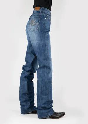 Flexible Seams Tin Haul Womens Rachel Double Horseshoe Blue Cotton Blend Jeans Recycled Cotton Blend Tin Haul Womens Rachel Double Horseshoe Blue Cotton Blend Jeans