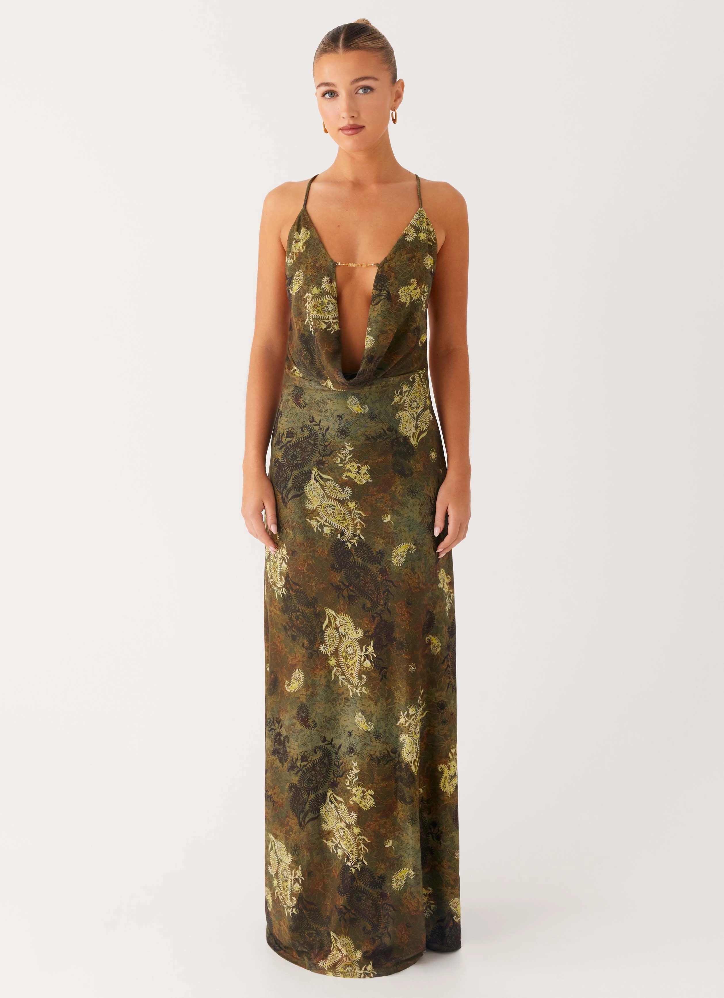 Star Fields Maxi Dress - Cyber Floral Chill Friendly Semi Casual