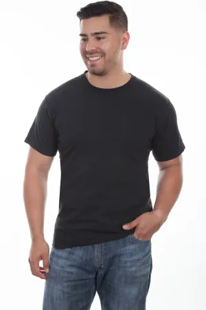 Floral design Scully Mens Black 100% Cotton S/S T-Shirt Abrasion resistant Scully Mens Black 100% Cotton S/S T-Shirt