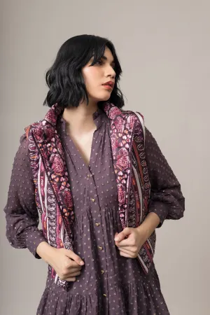 Floral Pattern Lucy Lurex Dobby Dress in Midnight Plum Flow Ready Glam Feel Lucy Lurex Dobby Dress in Midnight Plum