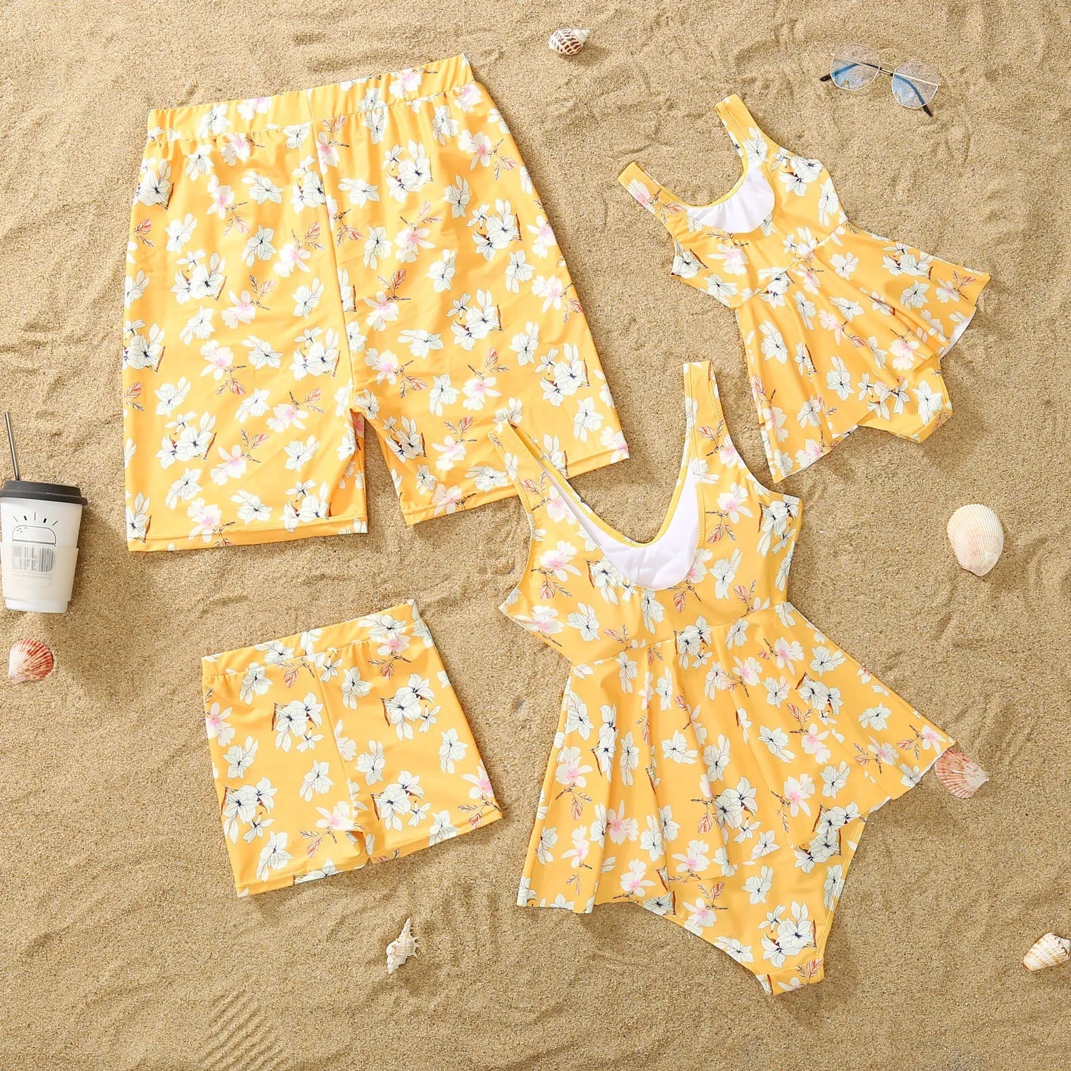 Floral Print Family One Piece Swimsuit