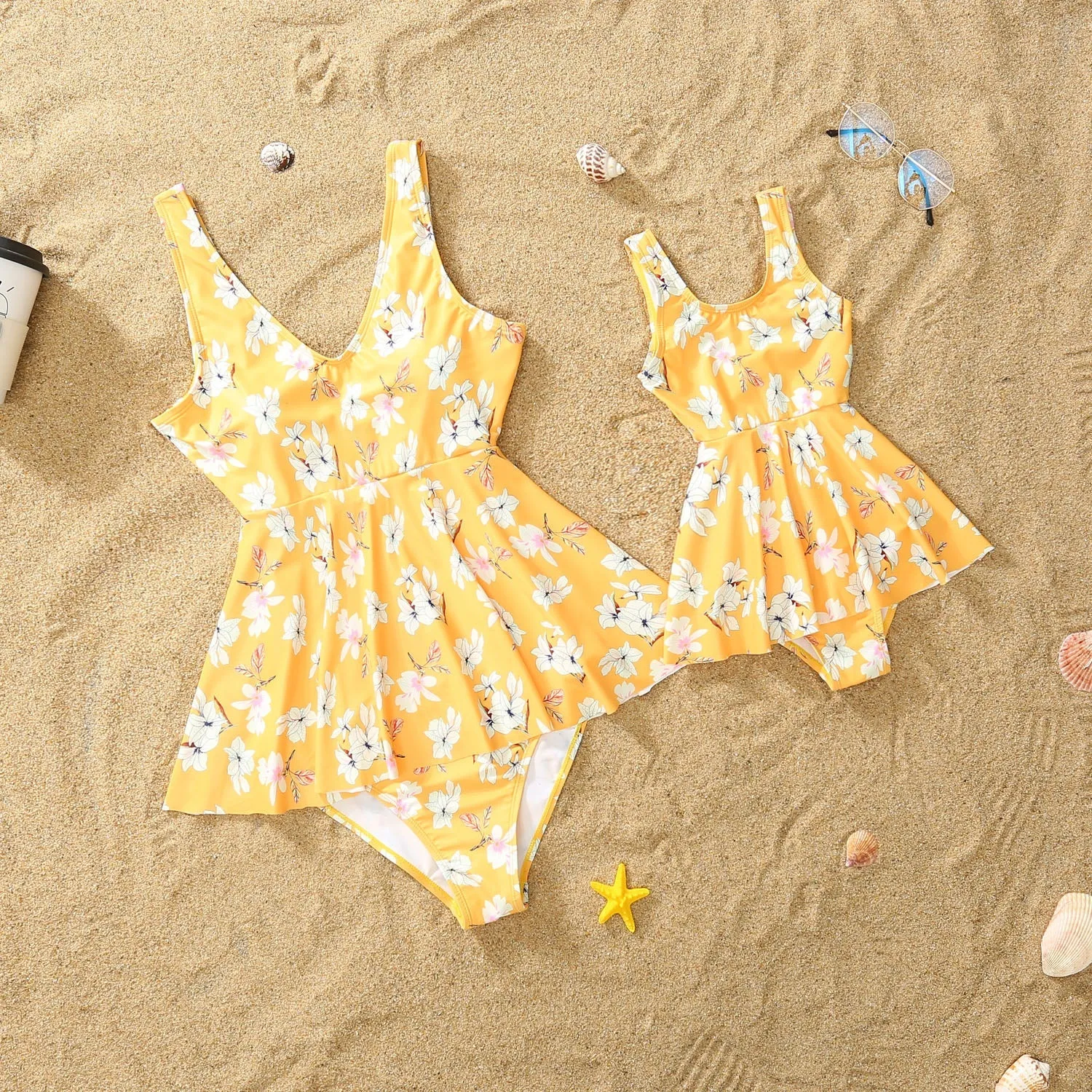 Floral Print Family One Piece Swimsuit