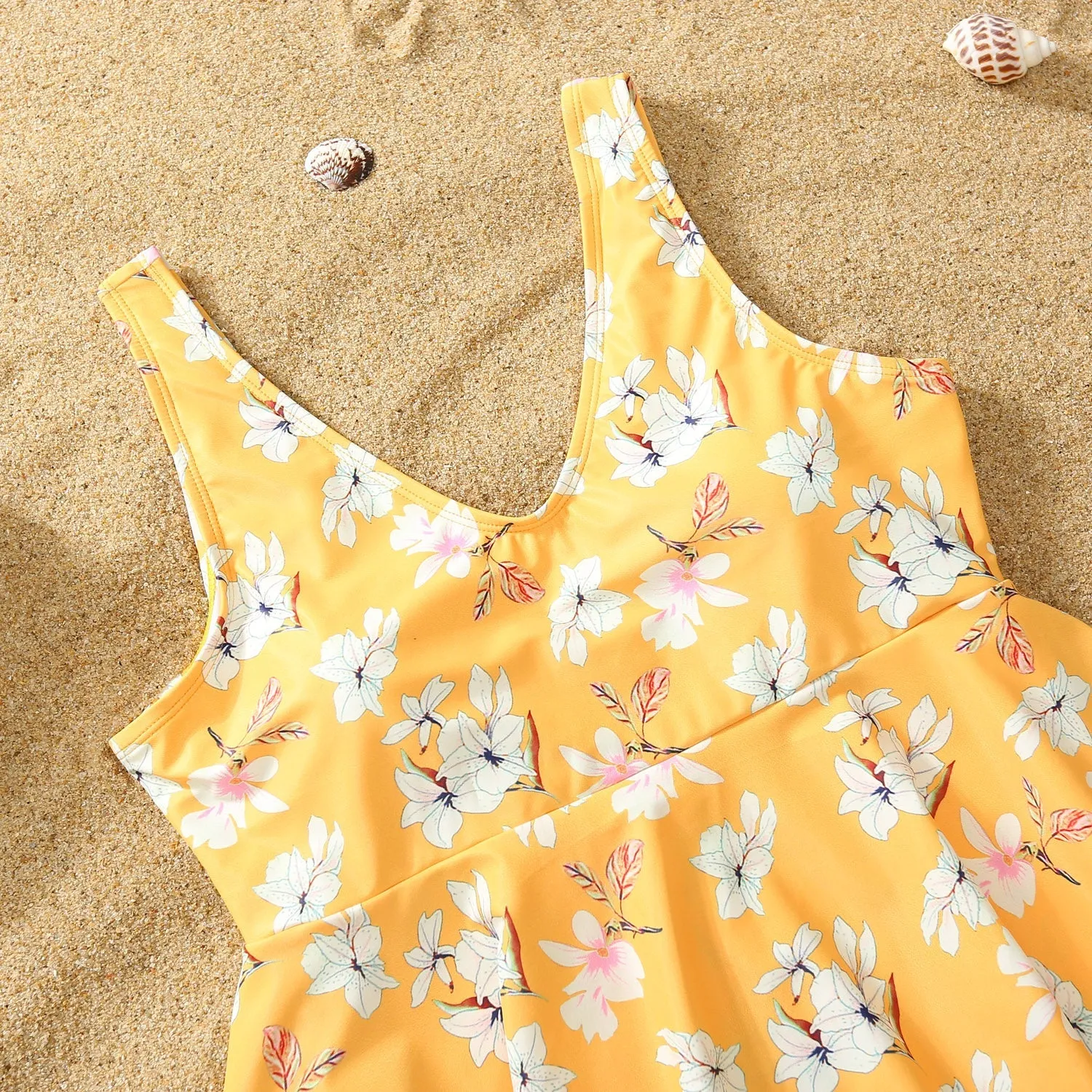 Floral Print Family One Piece Swimsuit