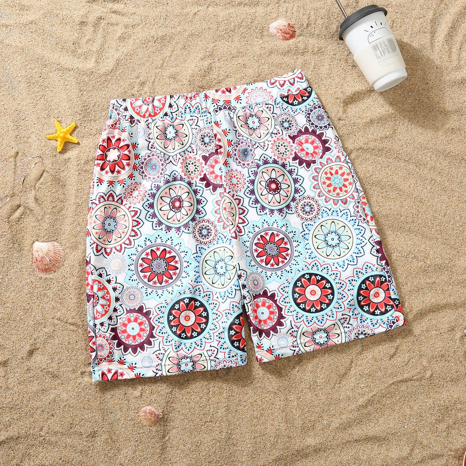Floral Print Ruffle Trim Family One Piece Swimsuit