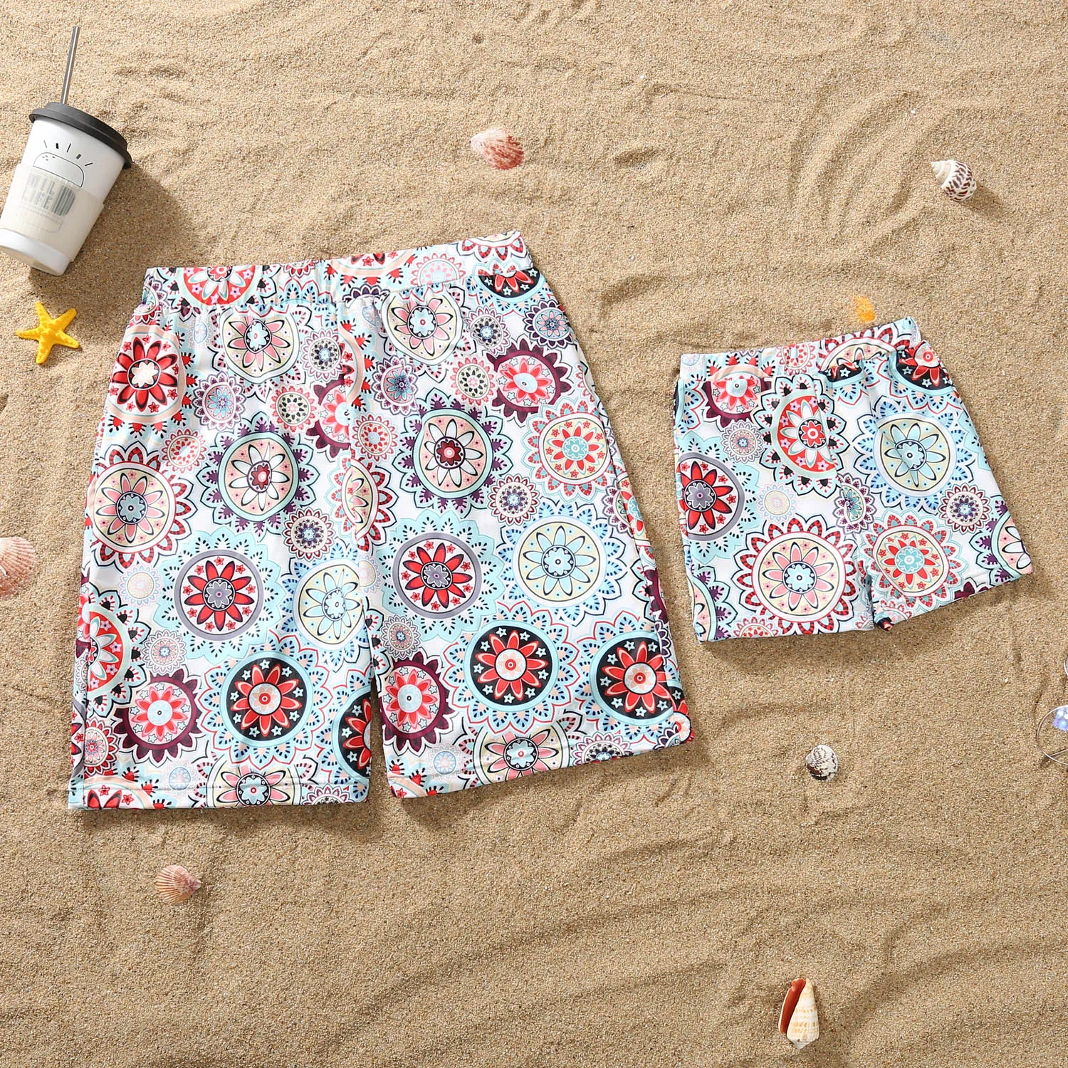 Floral Print Ruffle Trim Family One Piece Swimsuit