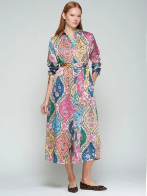 FLORAL SHIRT DRESS Weekend Essential Street Motion Light Fit FLORAL SHIRT DRESS
