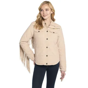 Foam Padded Waist Cripple Creek Womens Quilted Micro-Cord Fringe Bedrock 100% Cotton Jacket Odor Control Tech Cripple Creek Womens Quilted Micro-Cord Fringe Bedrock 100% Cotton Jacket