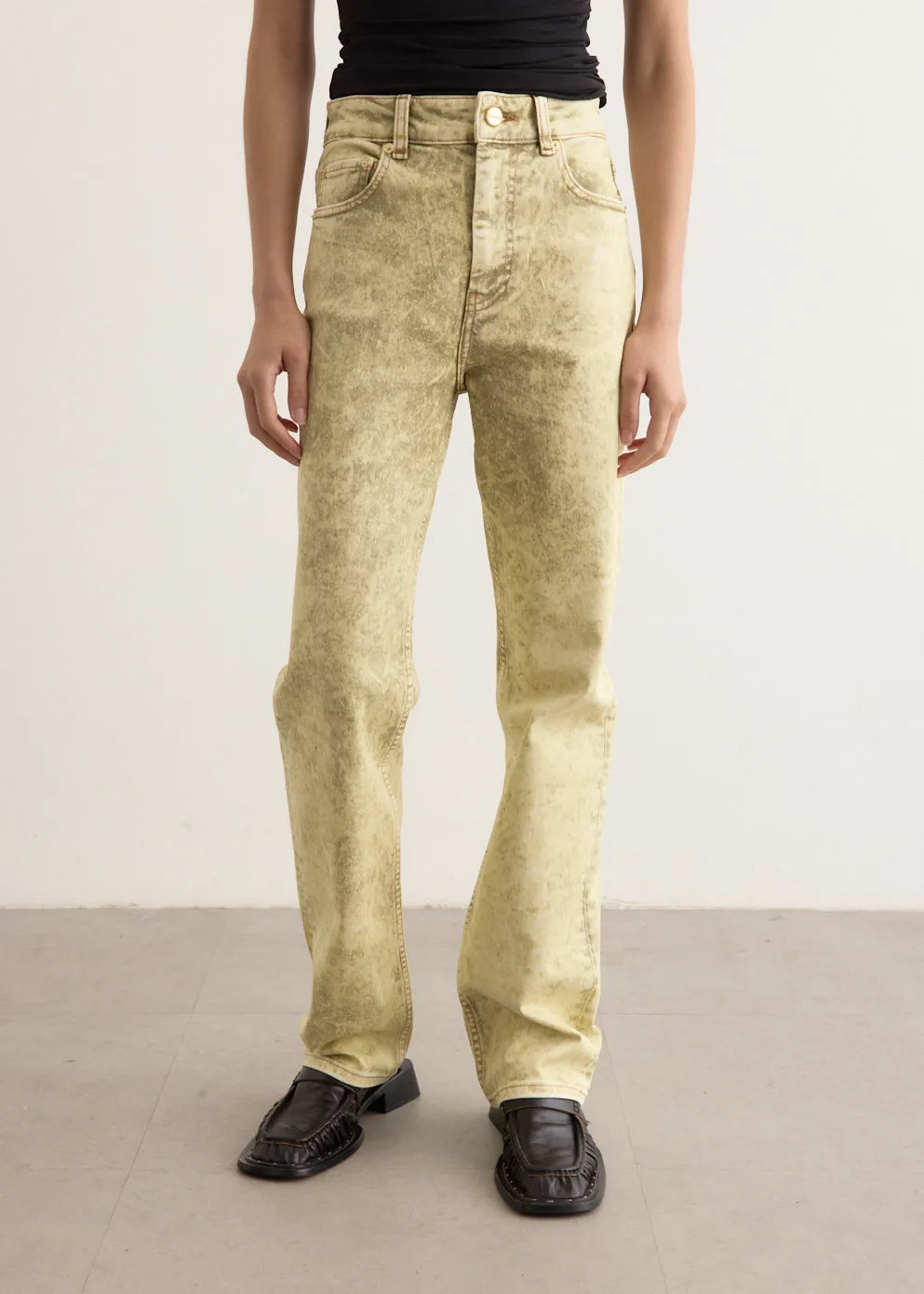 Foil Overdyed Denim Jeans All Occasion Anti Sagging Technology