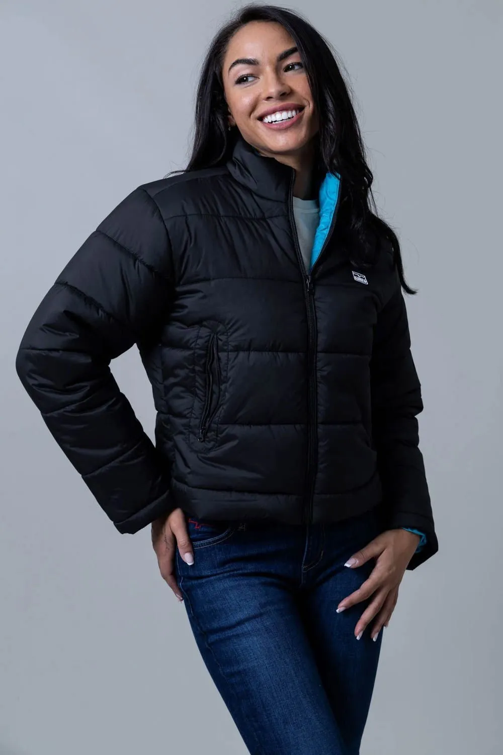 Kimes Ranch Womens Valencia Puffy Black 100% Polyester Insulated Jacket Picnic Style Textured