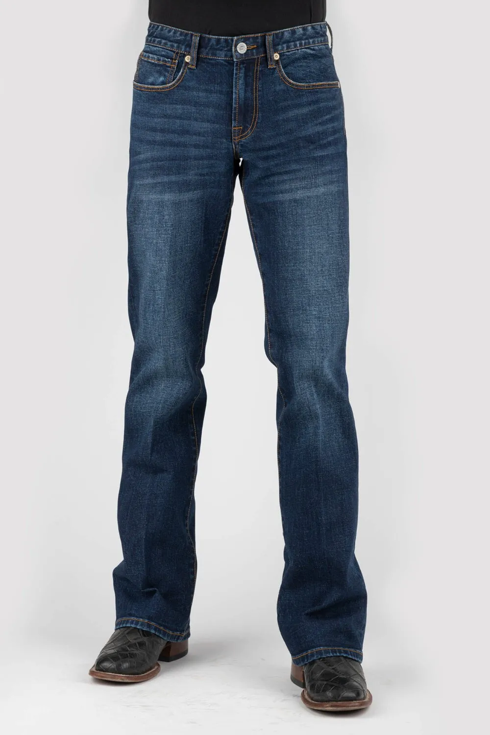 Comfortable Style Durable Weave Stetson Mens 1015 Mountain Rocker Blue Cotton Blend Jeans
