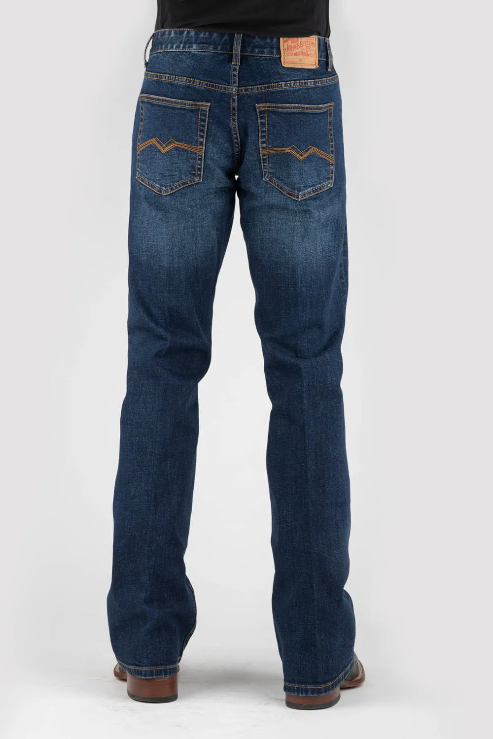 Stetson Mens 1015 Mountain Rocker Blue Cotton Blend Jeans Casual Morning Stroll