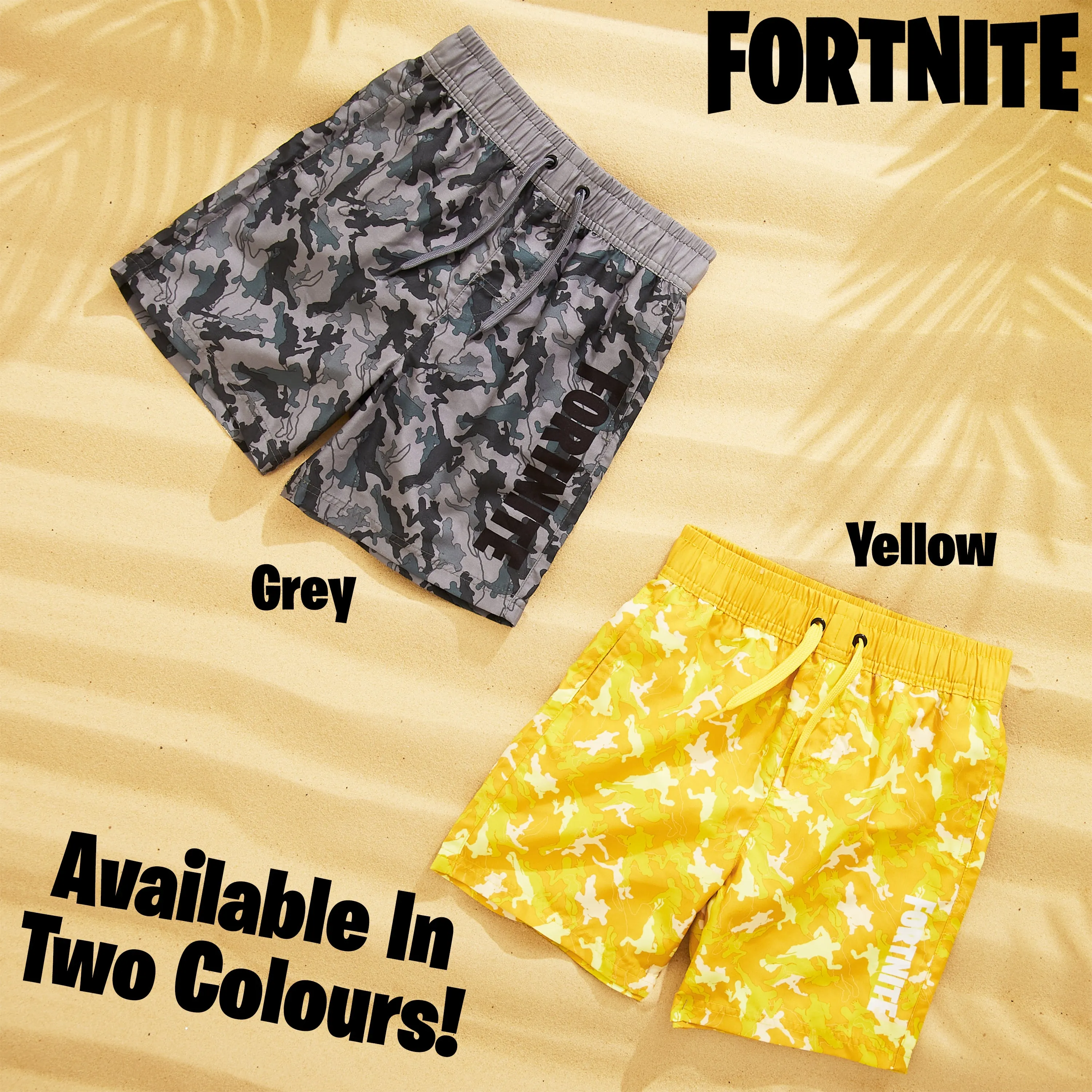 Fortnite Swim Shorts Trunks with Emote Print & Elasticated Waist for Boys Teens