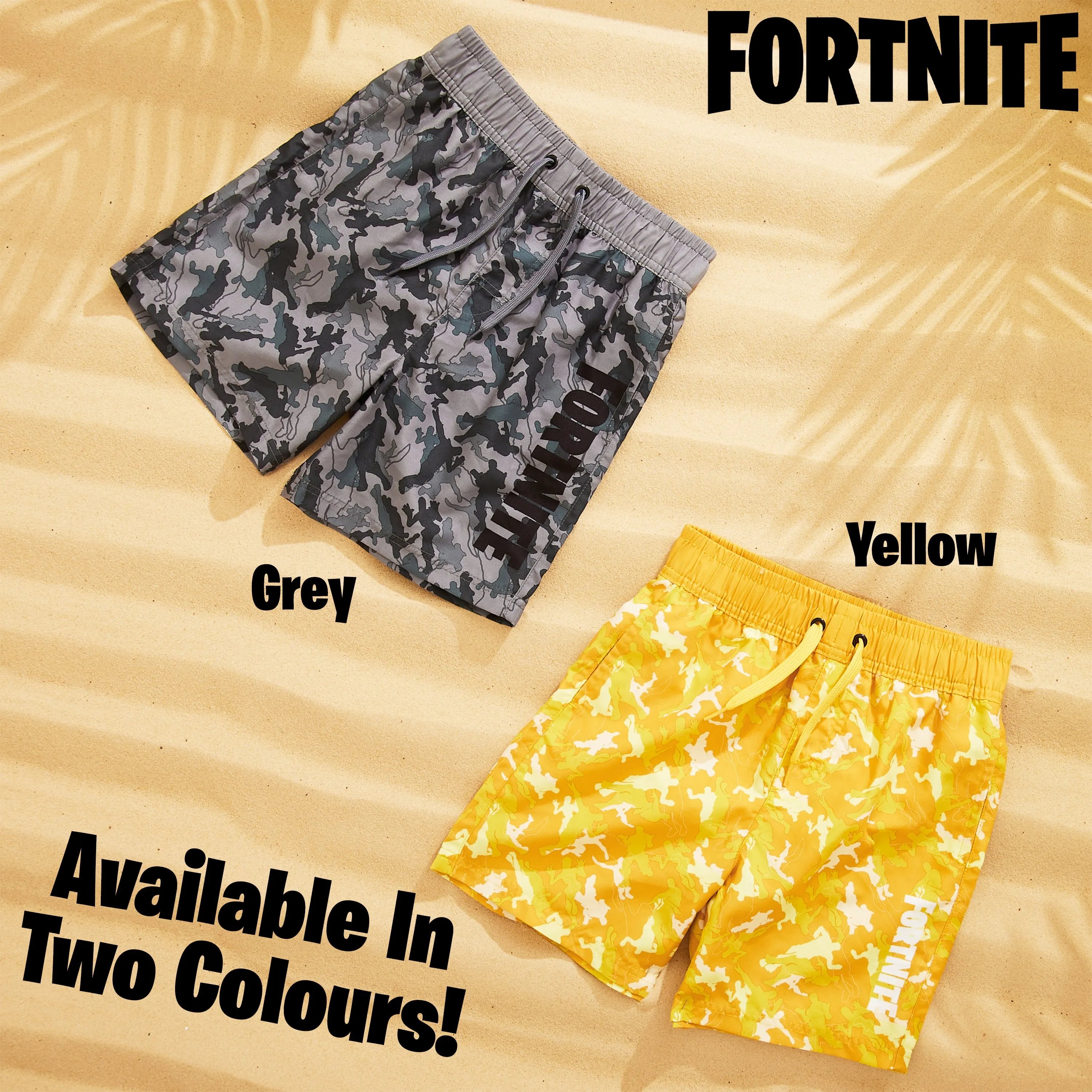 Fortnite Swim Shorts Trunks with Emote Print & Elasticated Waist for Boys Teens