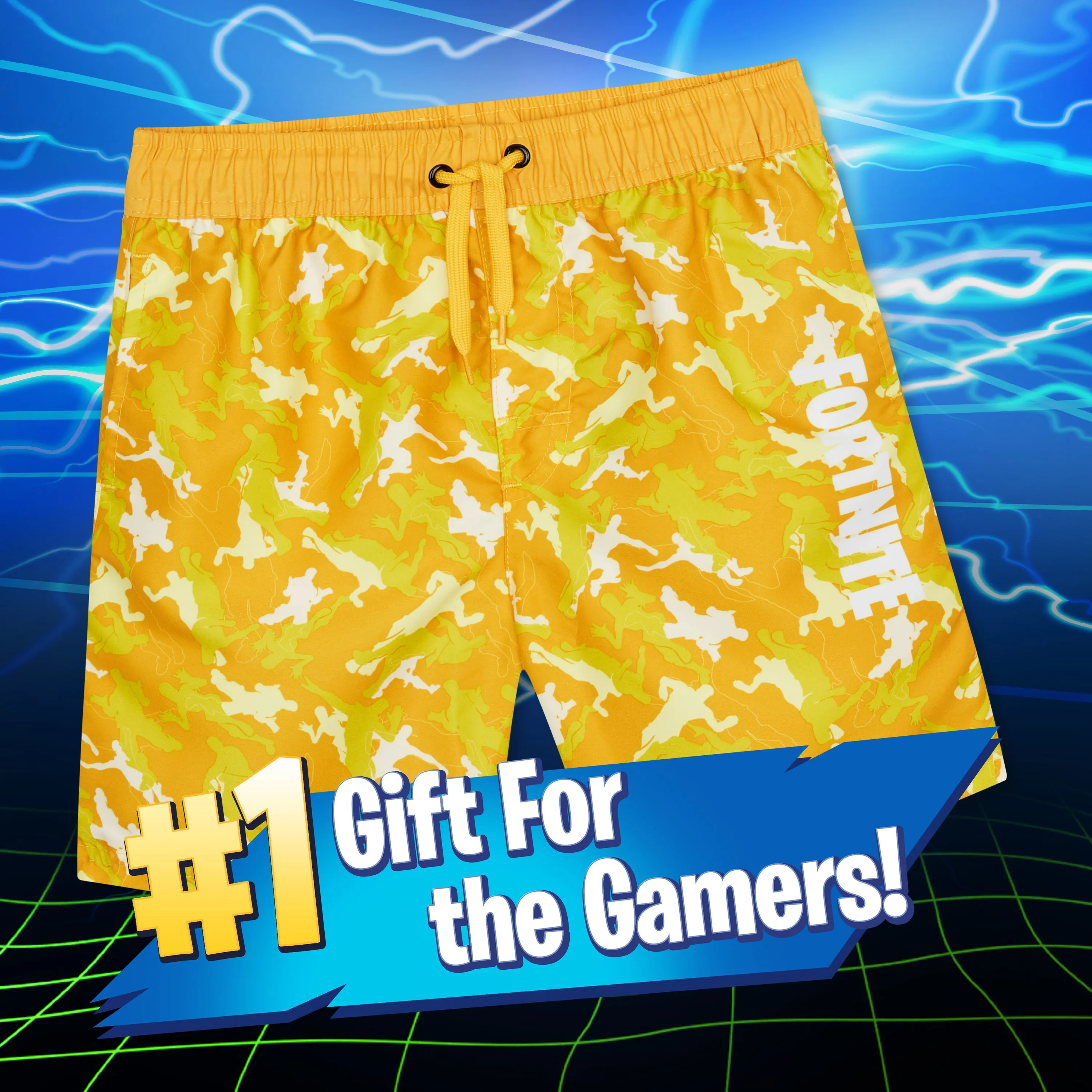 Fortnite Swim Shorts Trunks with Emote Print & Elasticated Waist for Boys Teens