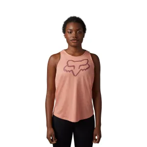 Fox Racing  Womens Boundary Tank Top Sleeveless Scalloped Hem Casual Salmon