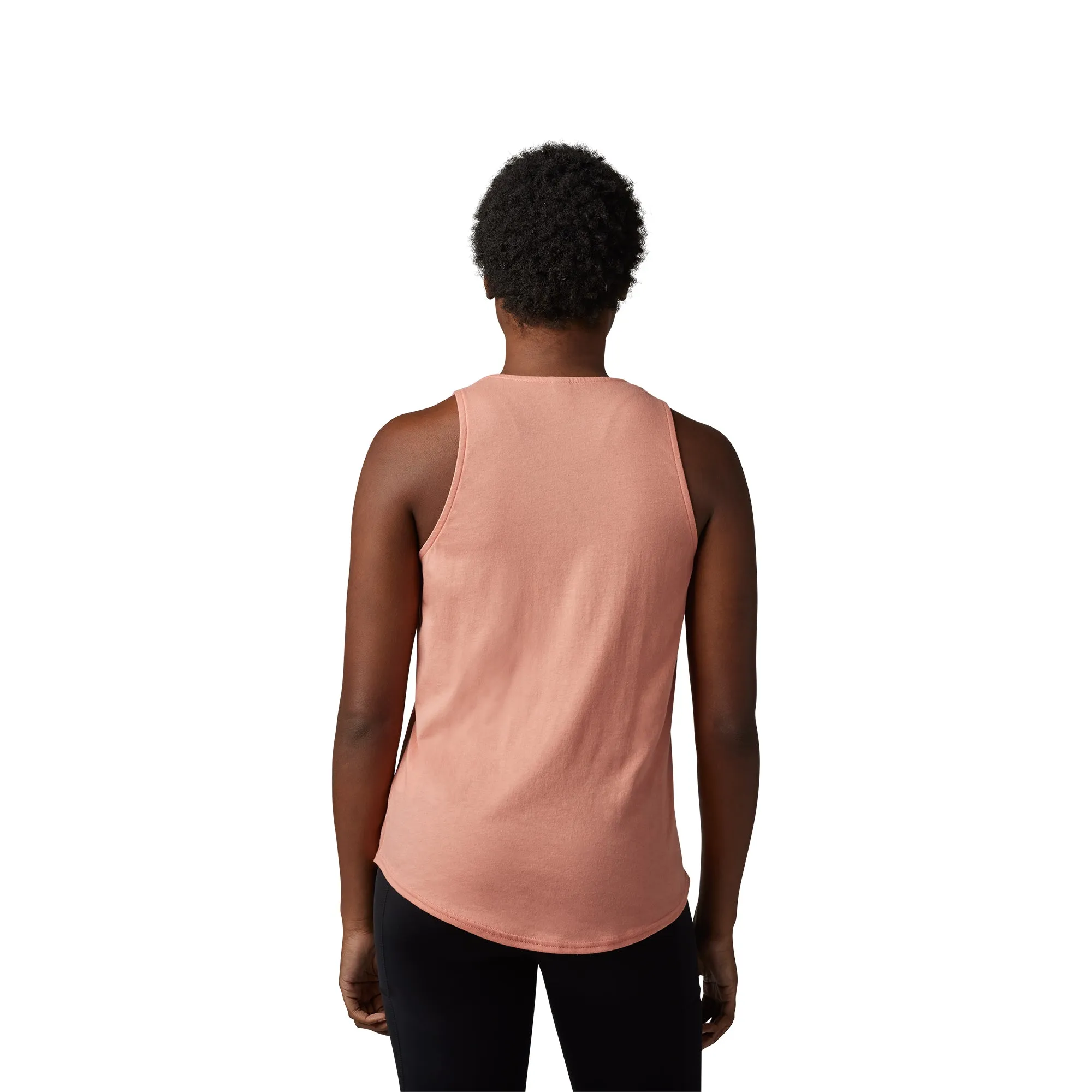 Fox Racing  Womens Boundary Tank Top Sleeveless Scalloped Hem Casual Salmon