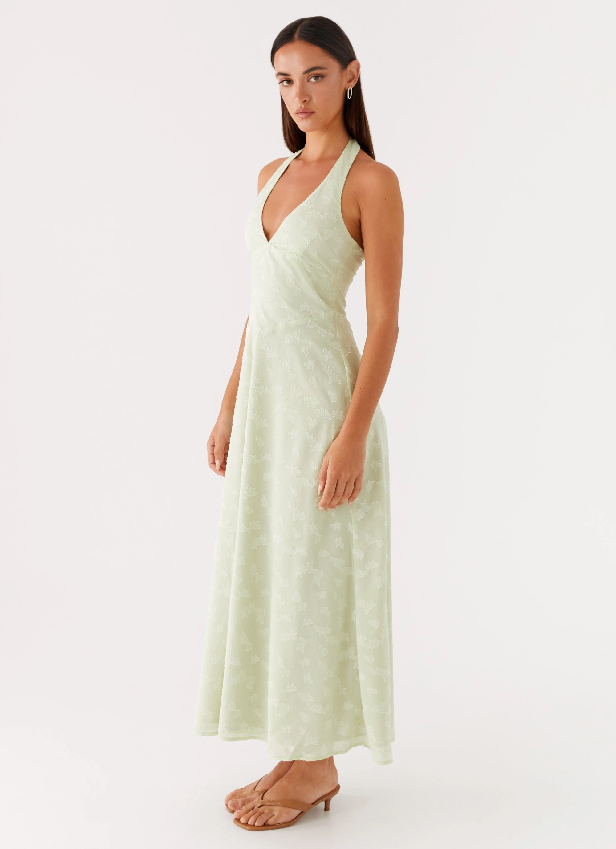 Waist-Cinching Panelled-Design Francesca Midi Dress - Sage