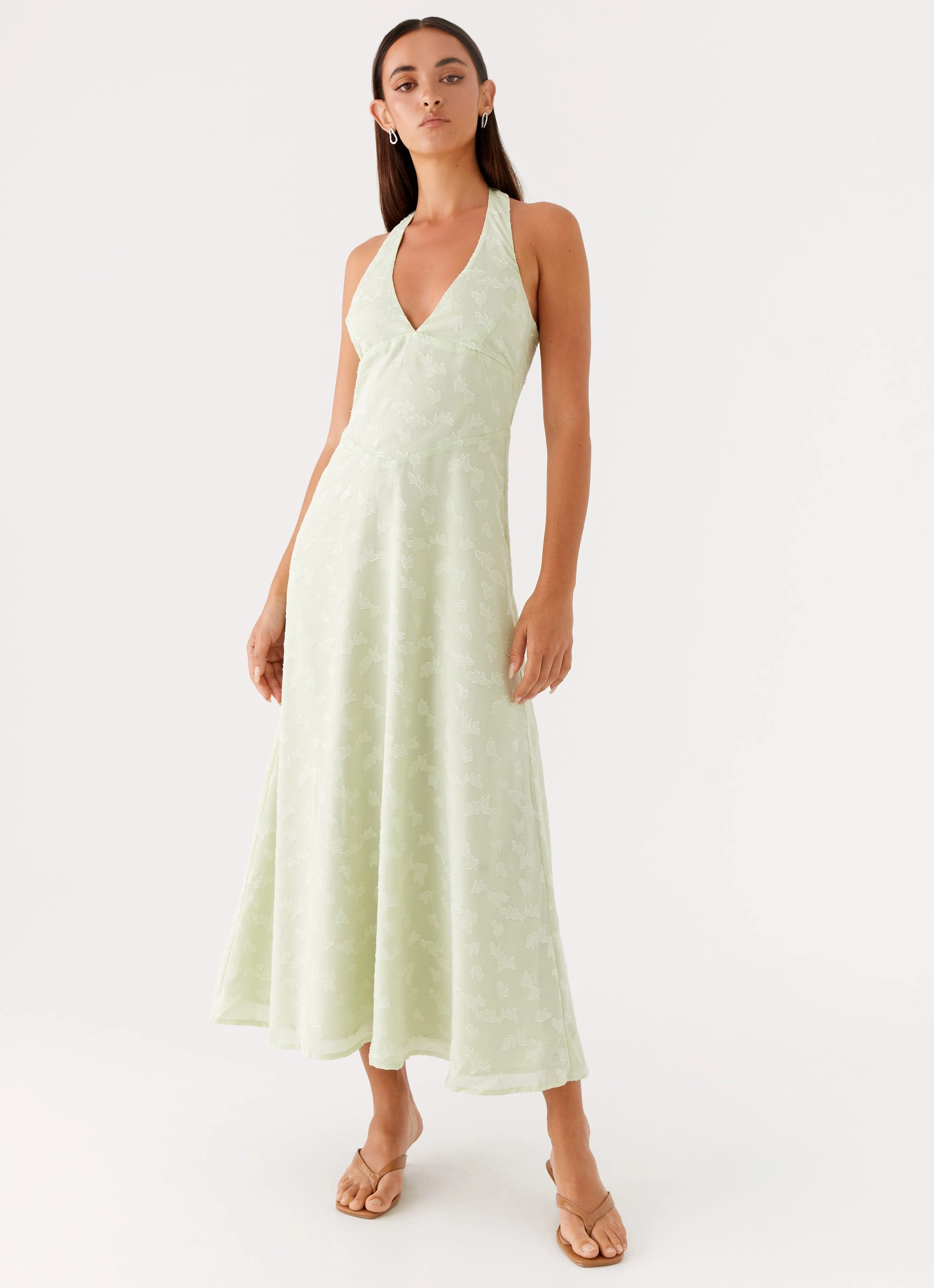 Francesca Midi Dress - Sage Wool-Blend
