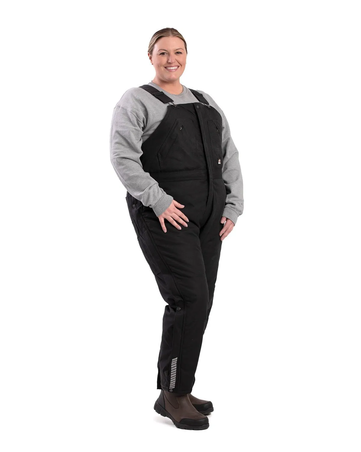 Neutral Casual Streetwear Fan Berne Womens Icecap Insulated Black 100% Nylon Bib Overall