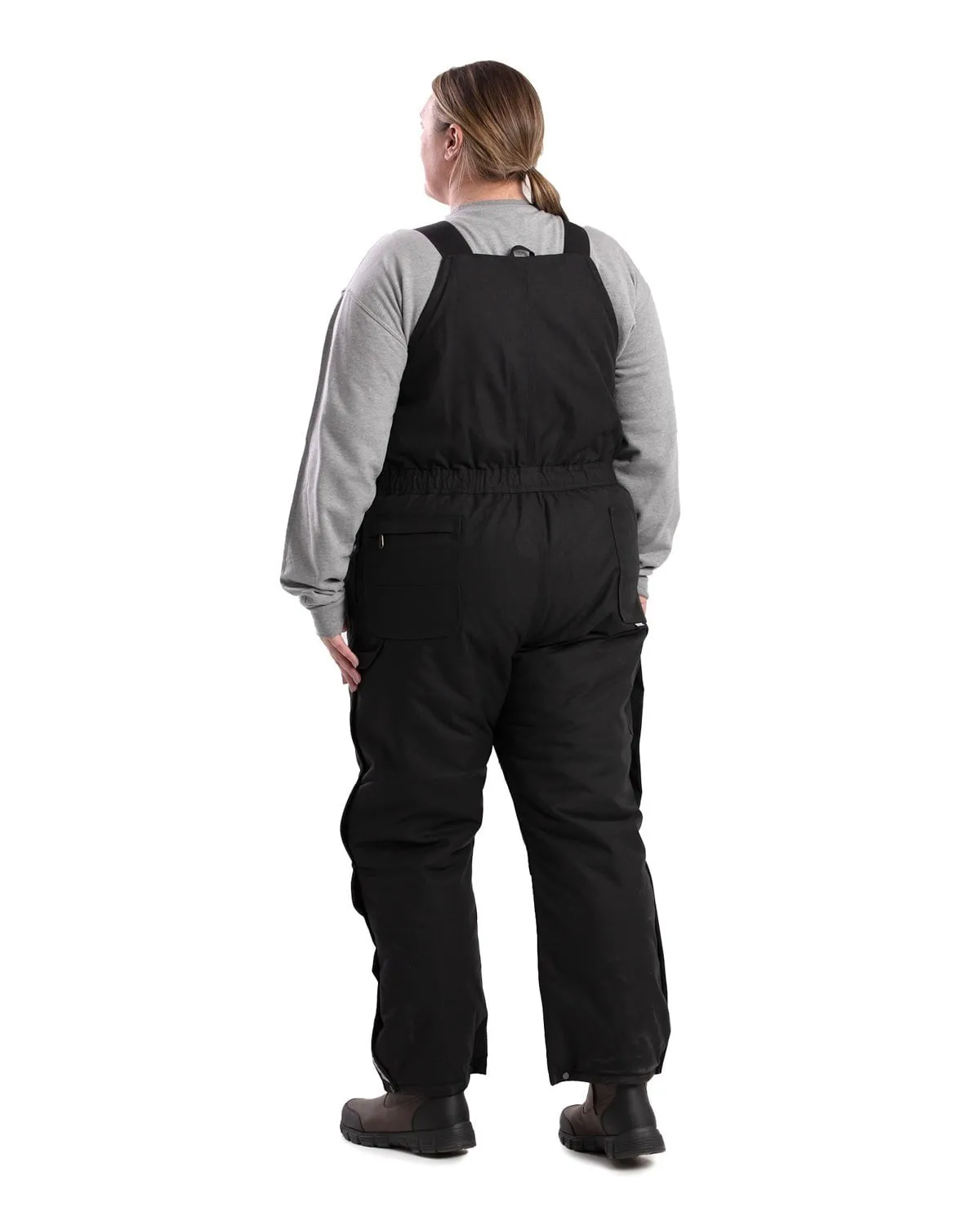 Berne Womens Icecap Insulated Black 100% Nylon Bib Overall All Body Fit