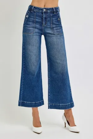 Fresh Accent JODIE HIGH RISE ANKLE WIDE LEG PATCH FRONT POCKET JEANS JODIE HIGH RISE ANKLE WIDE LEG PATCH FRONT POCKET JEANS Classic Appeal