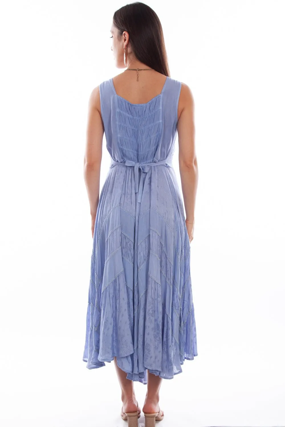 Beach Day Breathable Popular Option Scully Womens Light Sky Blue Rayon Full Length Lace S/L Dress