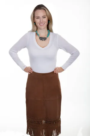 Fresh Outfit Scully Womens Brown Lamb Suede Fringe Skirt Soft Eco Friendly Scully Womens Brown Lamb Suede Fringe Skirt
