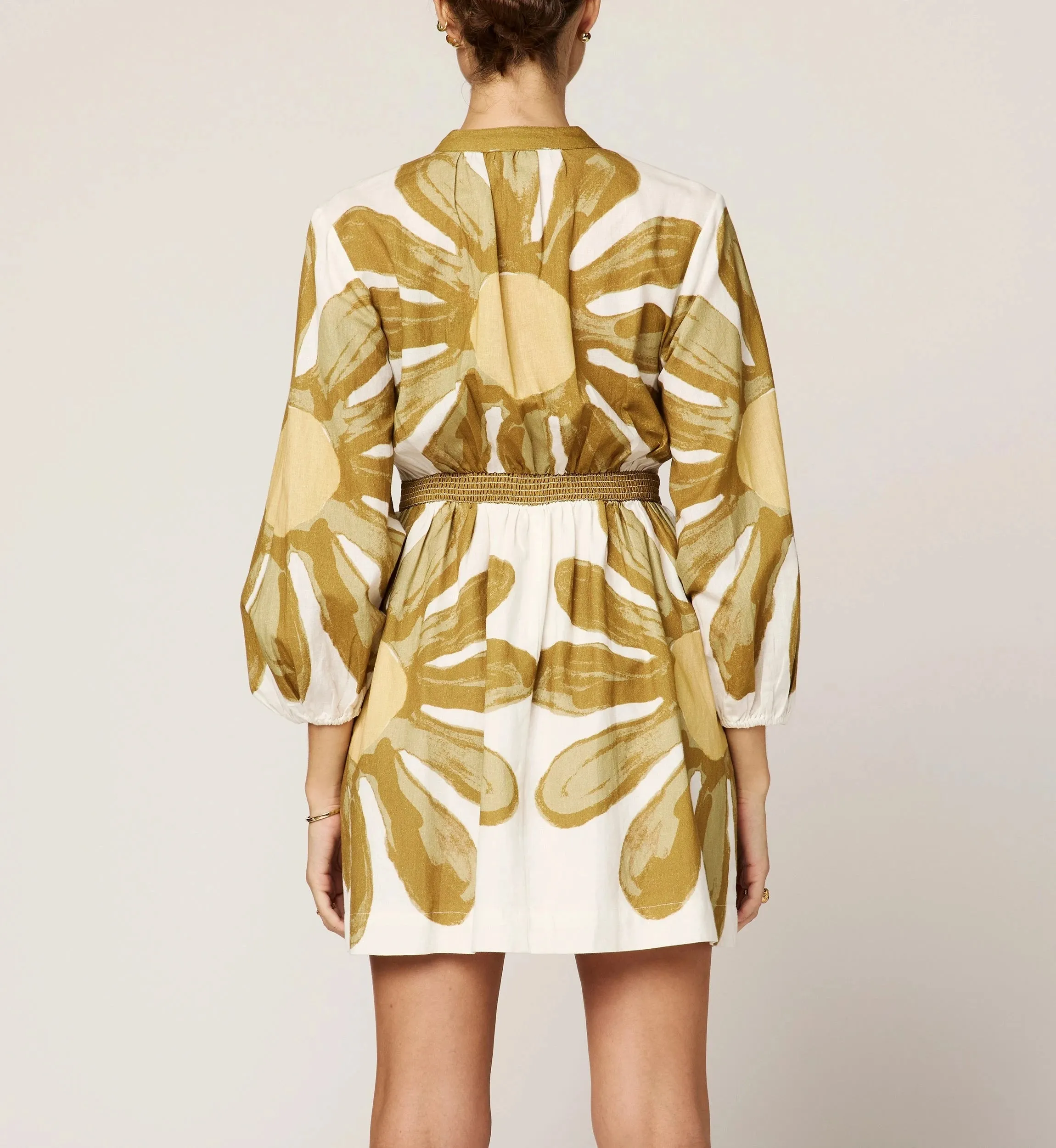 Minimal Harmony Noor Mini Dress | Floral Placed Print