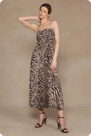 FrictionReduced Seam Romilly Pleated Animal Print Maxi Dress Romilly Pleated Animal Print Maxi Dress Timeless Beauty Soft Presence