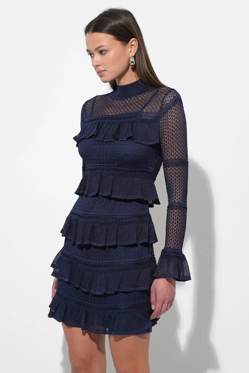 Timeless Waist Smart Layering SERA RUFFLED TIERED MINI DRESS