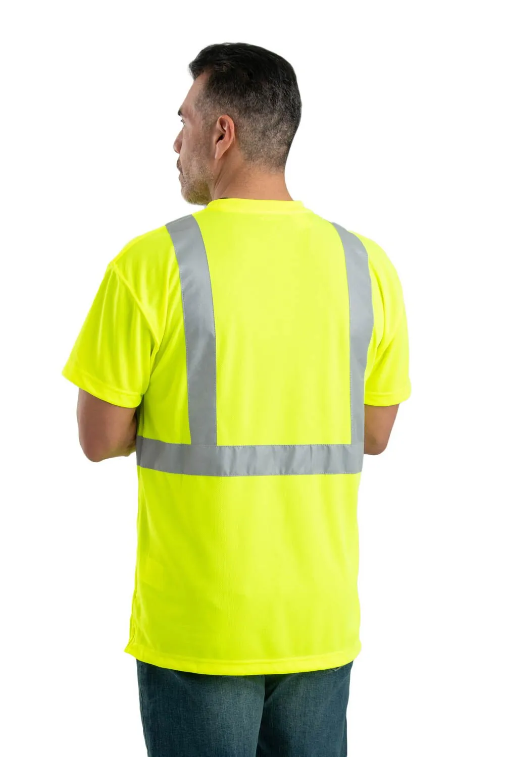 Tailored Fit Temperature Regulating Berne Mens Yellow Polyester Hi-Viz Performance S/S Tee S/S