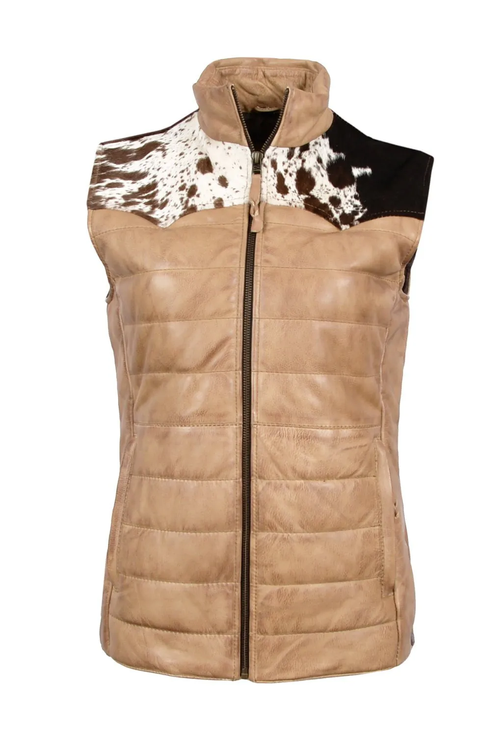Autumn Days Family Style Eco Friendly STS Ranchwear Womens Adalyn Palomino Leather Leather Vest