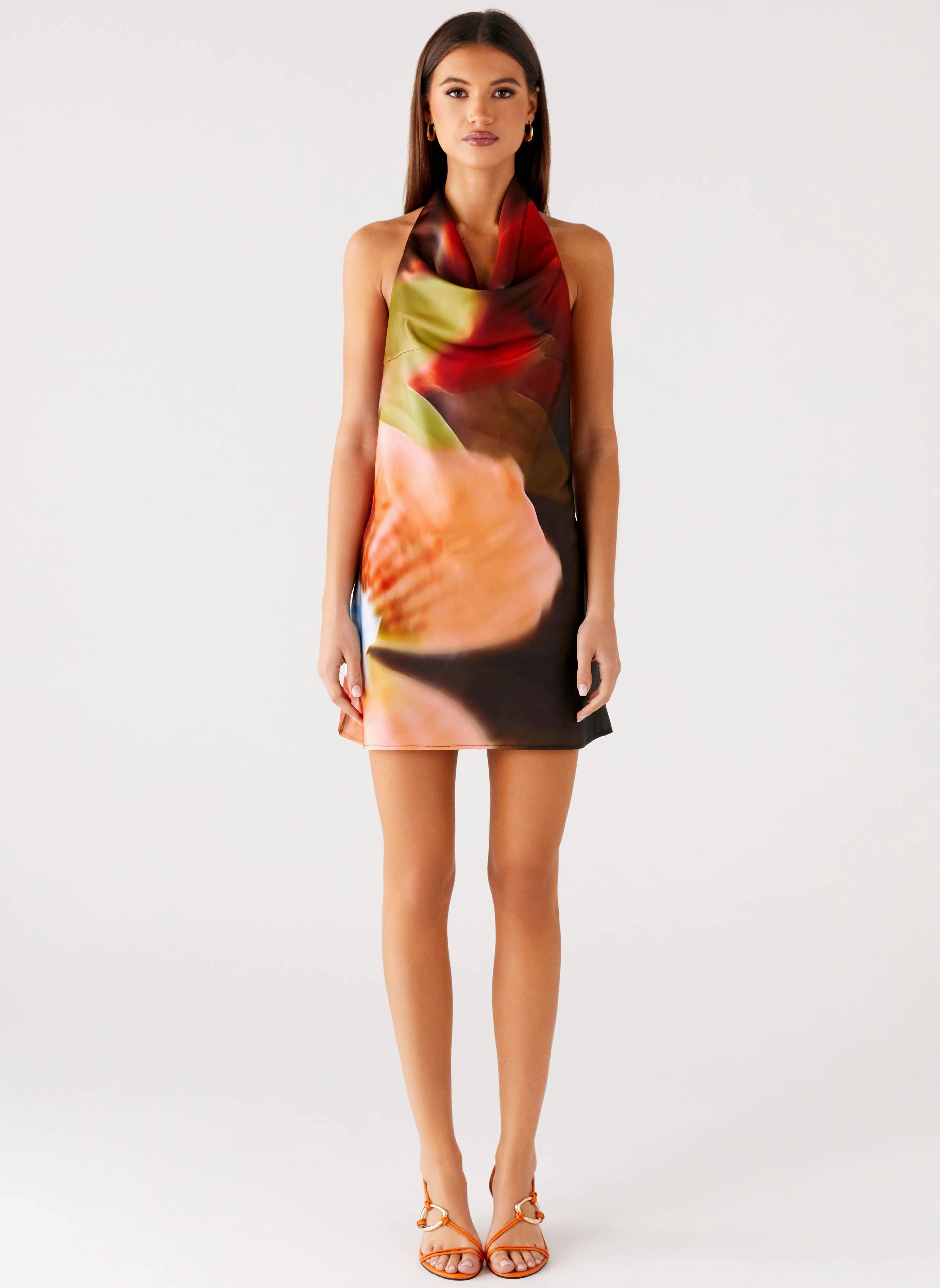 Iridessa Mini Dress - Moody Floral Sleek Flow