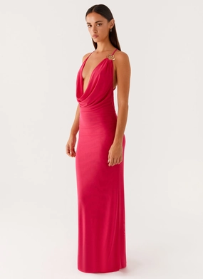 Game Player Maxi Dress - Hot Pink Short Sleeve Game Player Maxi Dress - Hot Pink french chic Street Mode