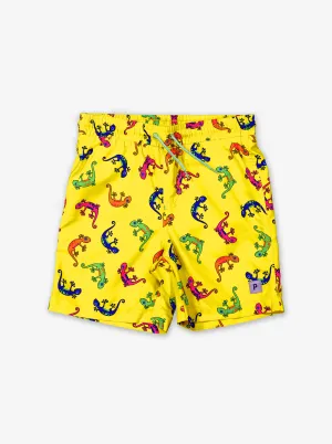 Gecko Print Kids Swim Shorts