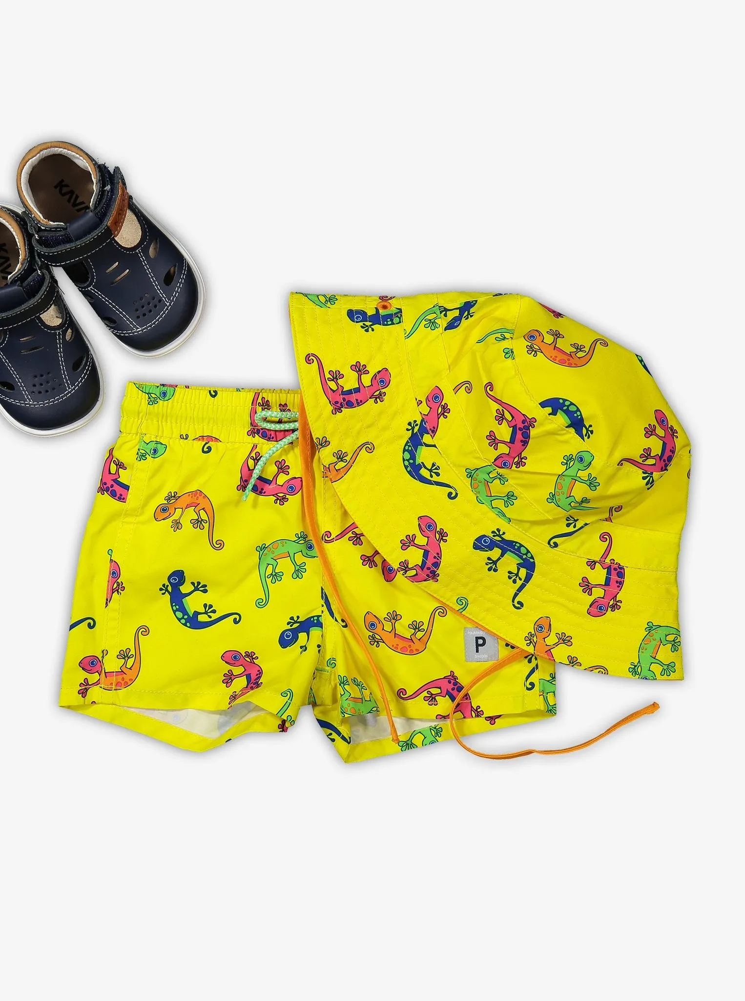 Gecko Print Kids Swim Shorts
