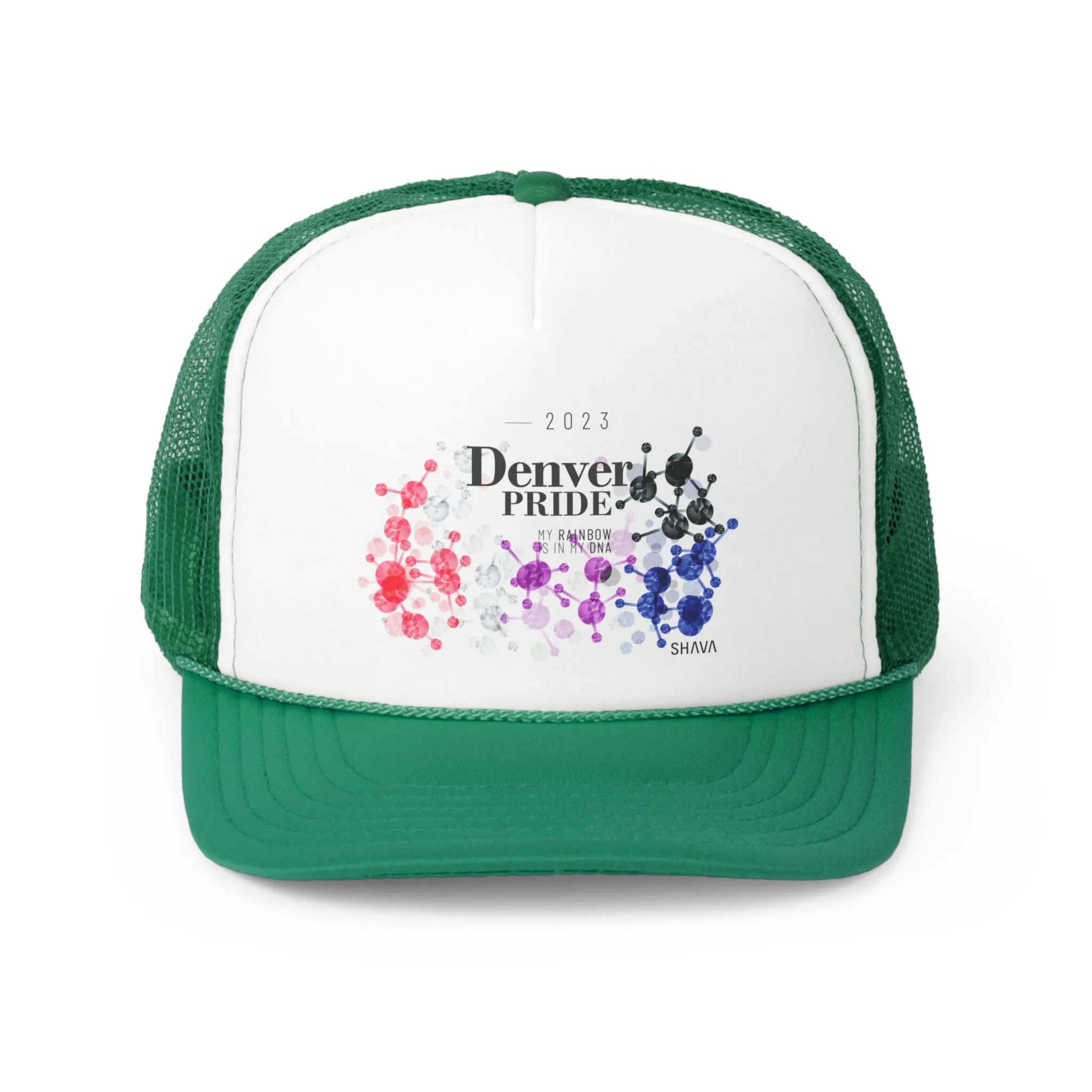 Genderfluid Flag Trucker Caps Denver Pride - My Rainbow is In My DNA