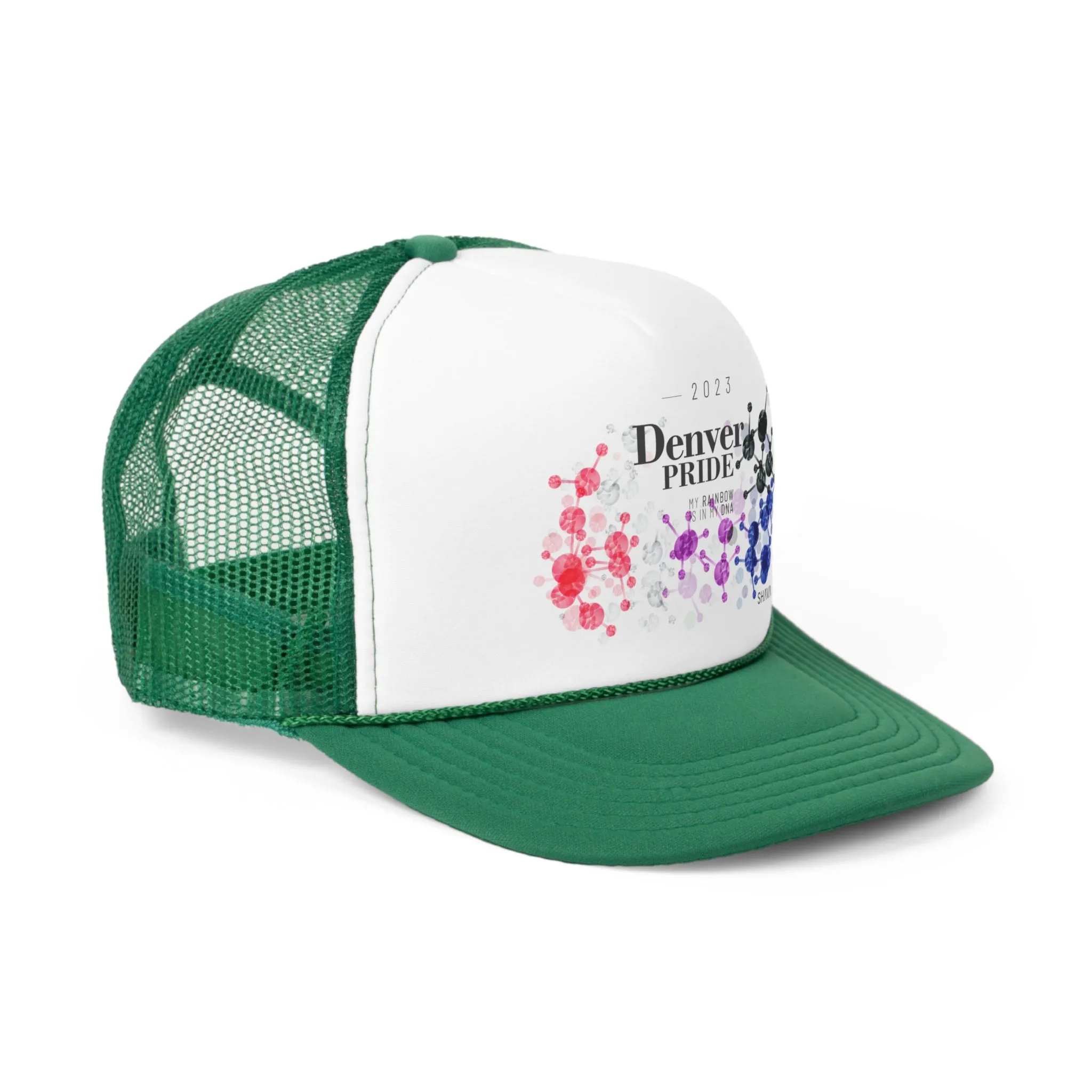 Genderfluid Flag Trucker Caps Denver Pride - My Rainbow is In My DNA